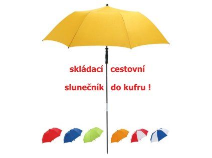 Skládací cestovní plážový slunečník do kufru CAMPER žlutý s UV ochranou 50+