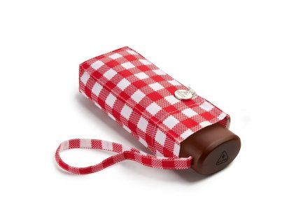 Fulton dámský skládací deštník Tiny 2 RED GINGHAM detail1 L501